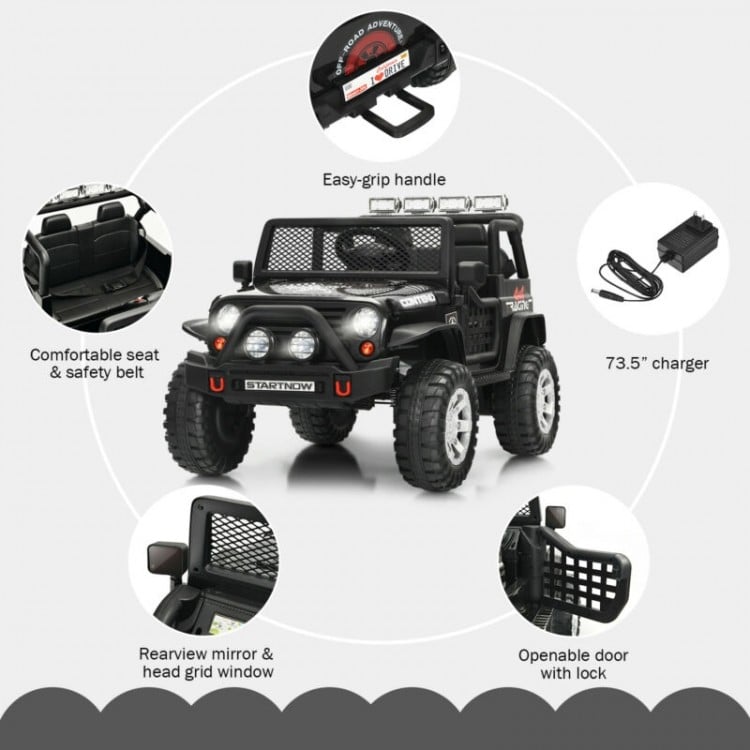 12V Kids Electric Ride On Truck with Remote Control and Operation Lever-Black