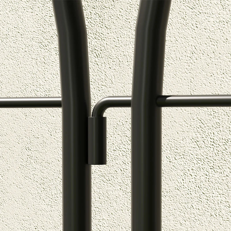 Set of 2 Metal Garden Trellis, Decorative Trellis Panels, Scrollwork Design, 150 x 50 cm, Black