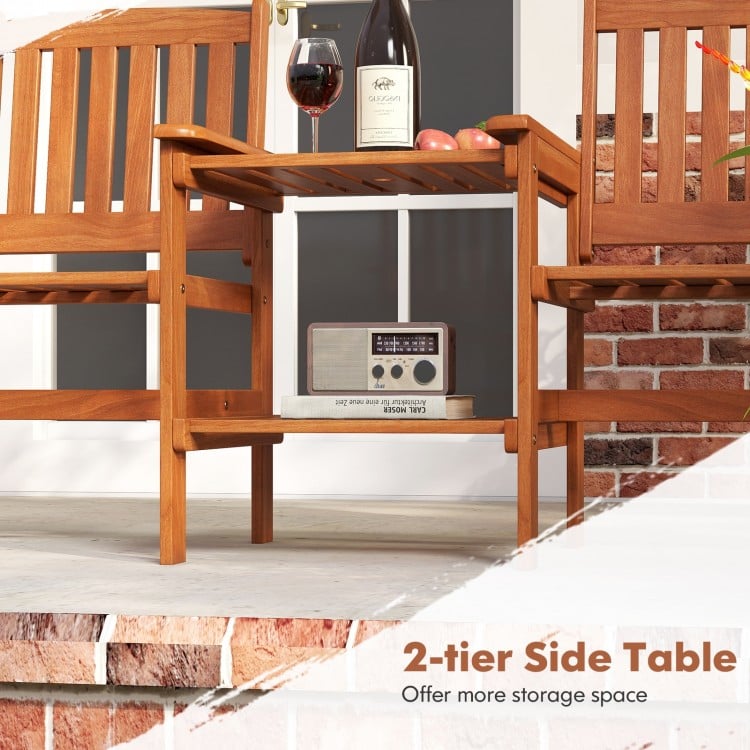 2-Seater Outdoor Patio Furniture Set with 1.57 Inch Umbrella Hole