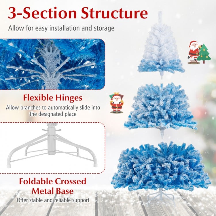 2025 New Artificial Christmas Tree with 456 Branch Tips and Folding Metal Stand-7FT