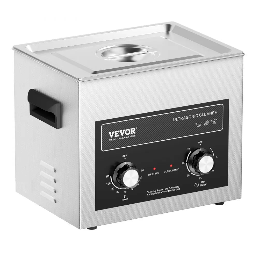 VEVOR 10L Ultrasonic Cleaner with Heater Timer & Basket Digital Sonic Machine