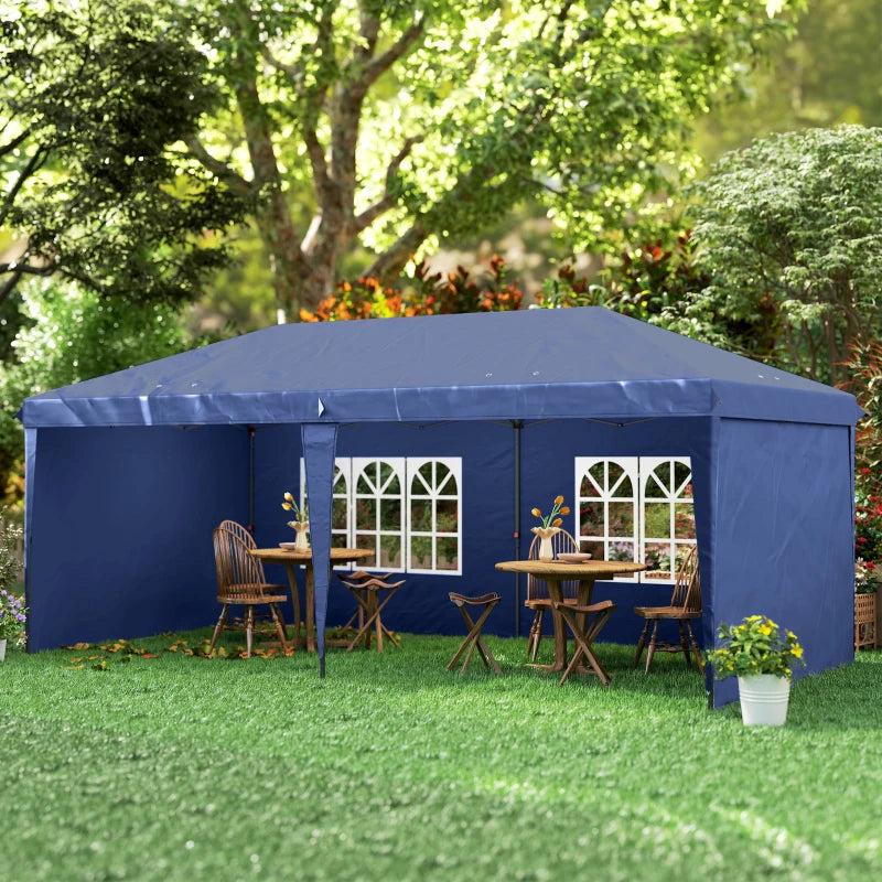 10' x 20' Outdoor Pop Up Canopy Tent Party Tent Instant Shelter W/ Carrying Bag, Blue