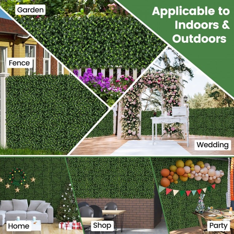 12 Pieces 20 x 20 Inch Artificial Topiary Gardenia Shrub Grass Panels
