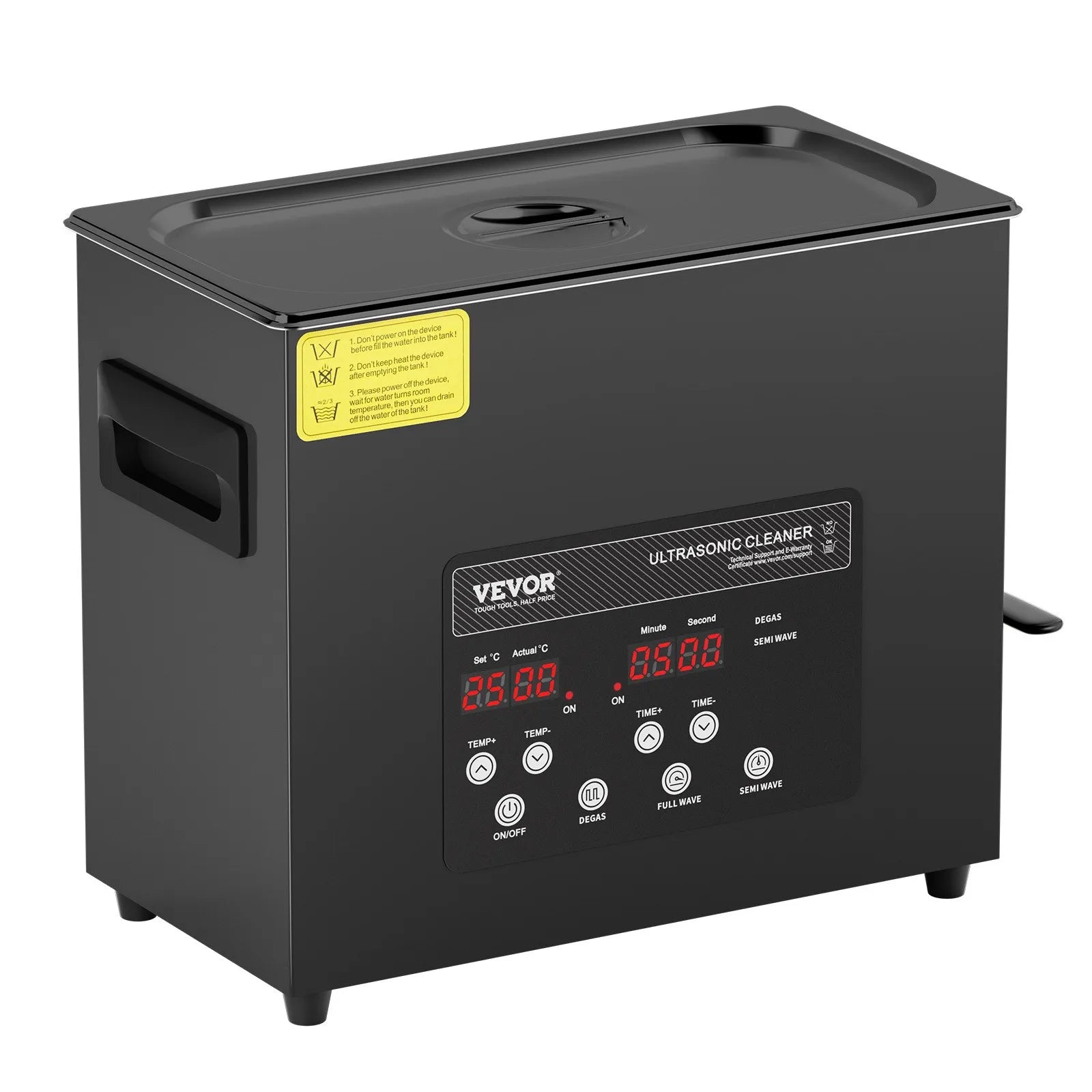 VEVOR 6L Ultra Sonic Cleaner Cleaning Machine with Basket Heater and Timer 180W