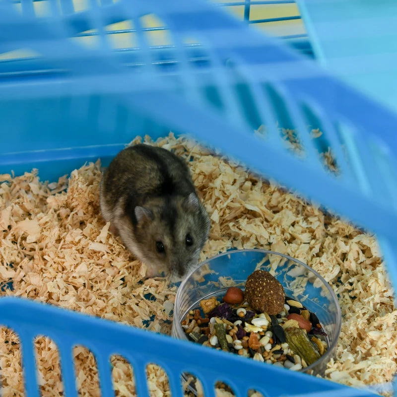 18.5" Hamster Cage, 5 Tiers Small Animal House with Tunnel Tube System, Exercise Wheel, Water Bottle, Blue