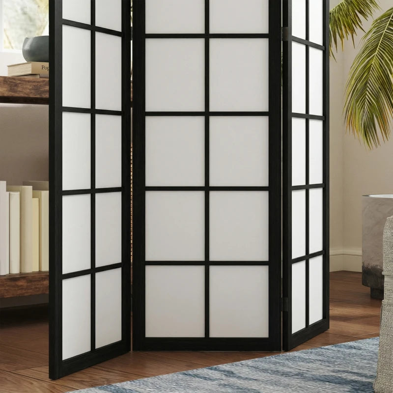 3 Panel Room Divider, 5.6 ft Folding Wall Divider Room Partition for Home Office, Bedroom, Black