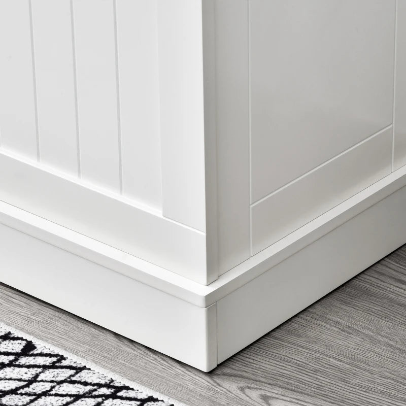 3-In-1 Hall Tree w/ Coat Rack, Shoe Storage and Bench Seat, Entryway Bench w/ 4 Hooks for Hallway, Living Room, White