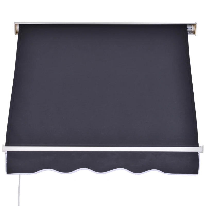 4' x 2.3' Retractable Window Door Awning Patio Canopy Outdoor Sun Shade Shelter Dark Grey