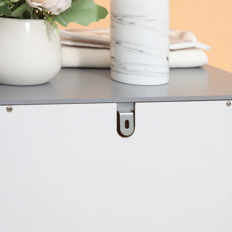 Small Bathroom Storage Cabinet, Floor Cabinet with 3 Drawers and Open Component, Narrow Bathroom Cabinet, White