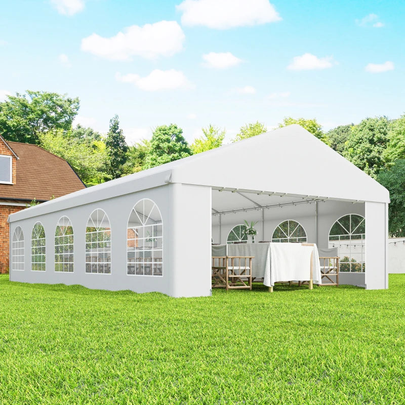 16'x32' Heavy Duty Large Party Tent & Carport with Removable Sidewalls, Portable Garage Canopy Tent, White