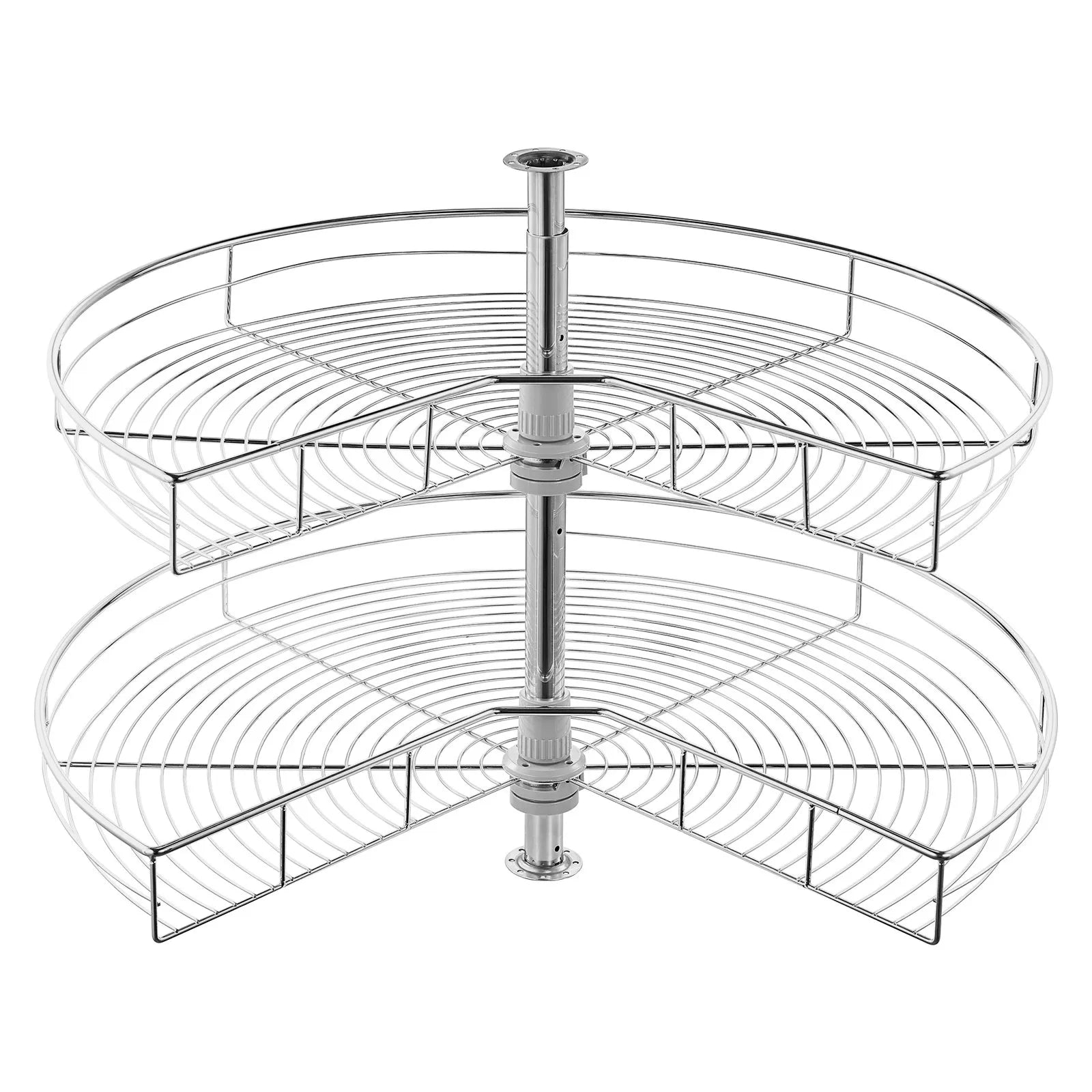 VEVOR 31" 2 Tier Kidney Shaped Chrome Corner Organizer Lazy Susan Cabinet Blind