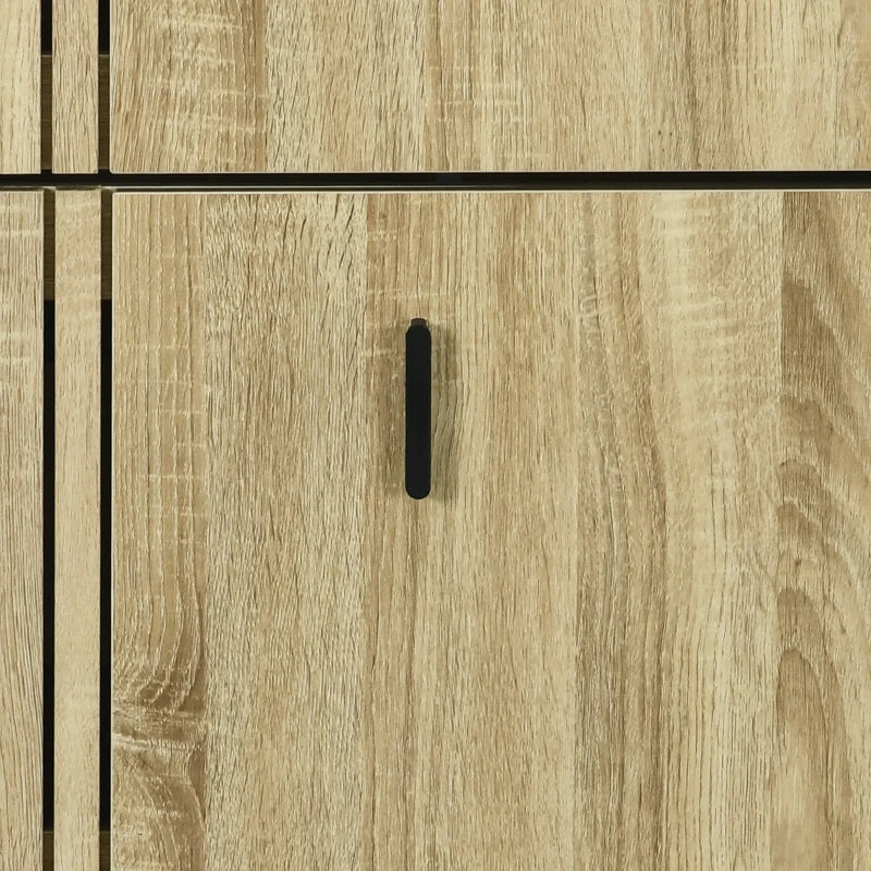 Shoe Storage Cabinet Organizer for 18 Pairs of Shoes with 3 Flip Drawers and Adjustable Shelves, Oak