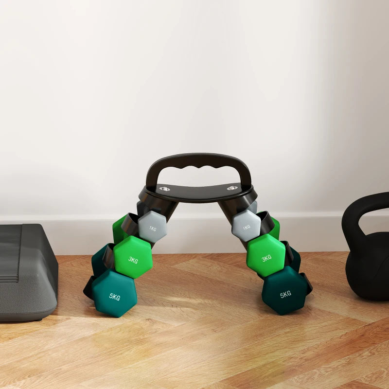 Soozier 40 LBS Hex Dumbbell Set with Vertical Rack, Adjustable Dumbbells, Hand Weights for Home Gym Strength Training, Green