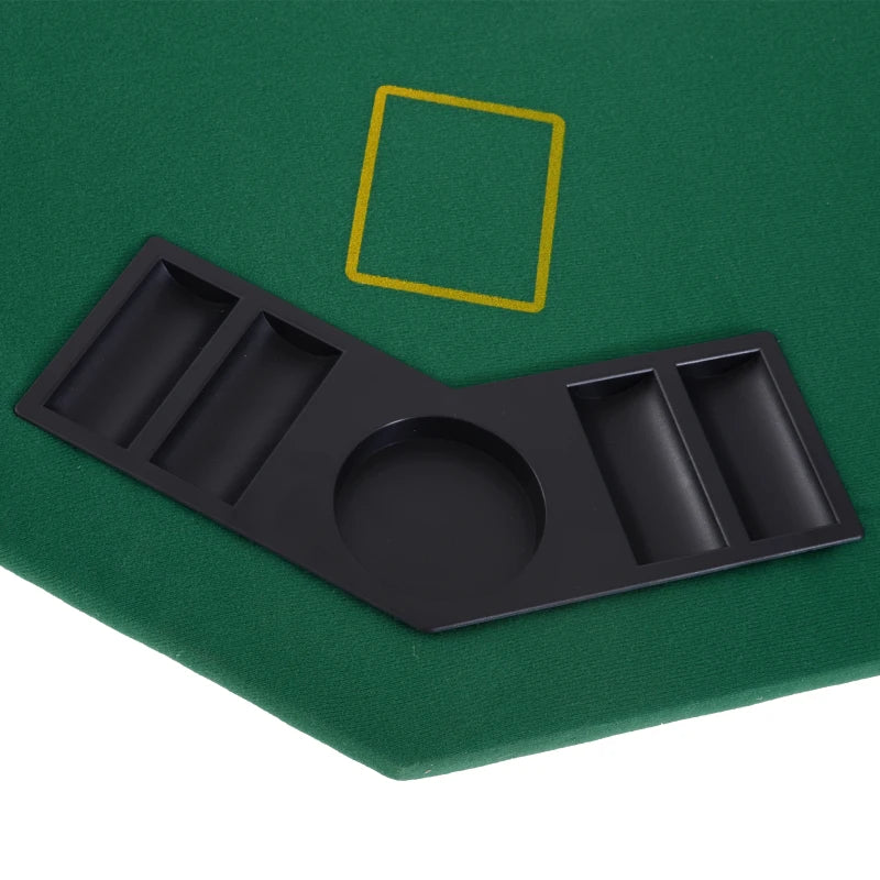 Soozier Folding Poker Table, 47" Octagon Blackjack Poker Game Table for 8 Players with Cup Holders, Green