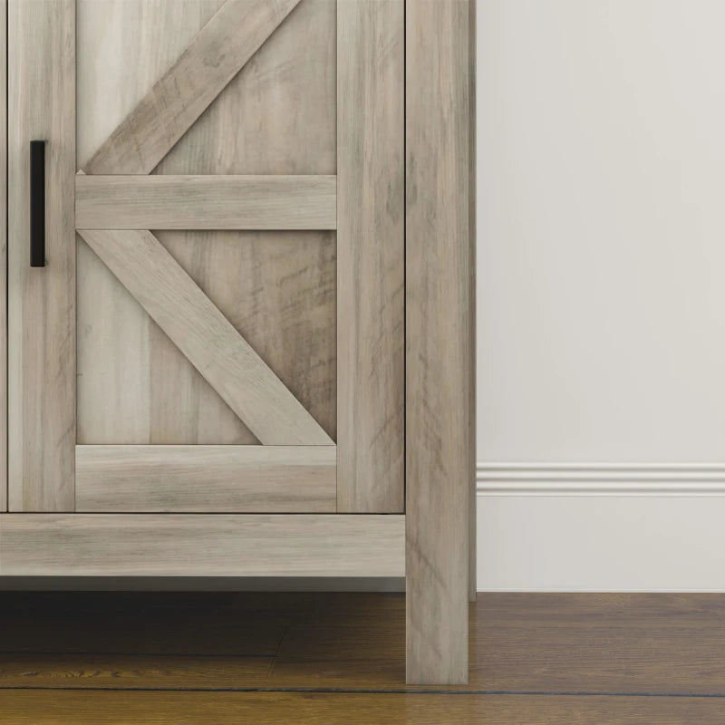 Sideboard Buffet Cabinet, Farmhouse Kitchen Storage Cabinet w/ Drawer and Shelf for Living Room, Entryway