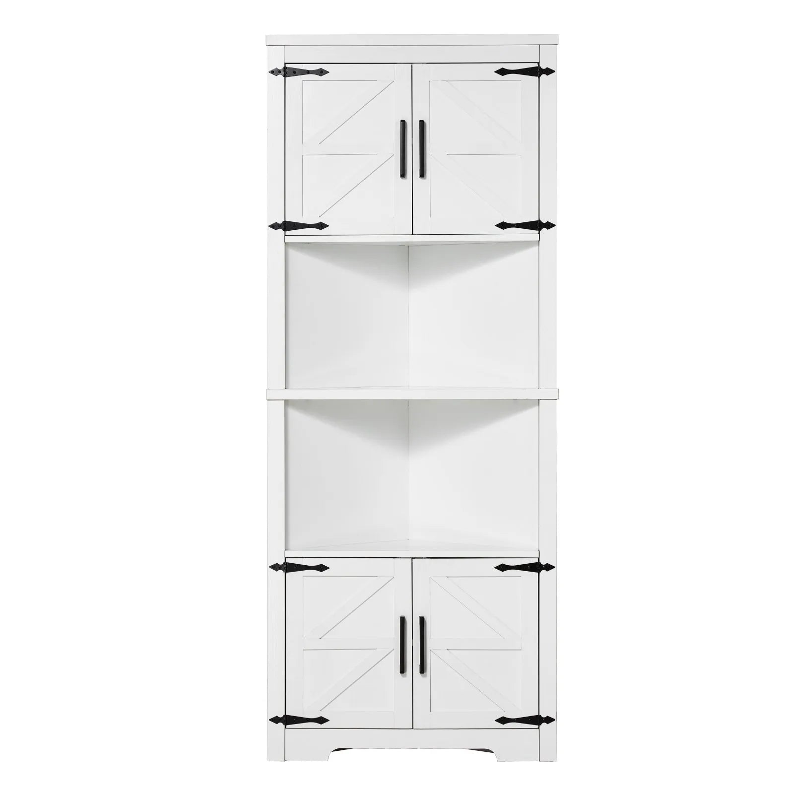 VEVOR 32" Corner Storage Cabinet with 2 Wooden Doors & Adjustable Shelves White