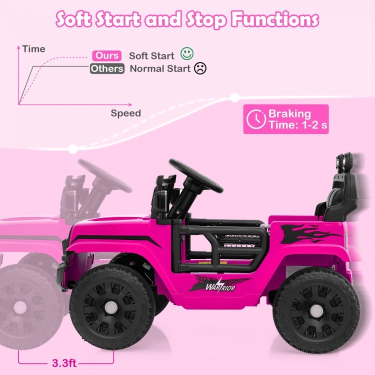 12V Kids Ride on Truck Car Battery Powered Electric Vehicle-Pink