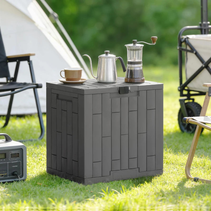 30 Gallon Resin Deck Box, Lockable Outdoor Storage Box, Splash-Resistant & UV Resistant Patio Storage Container