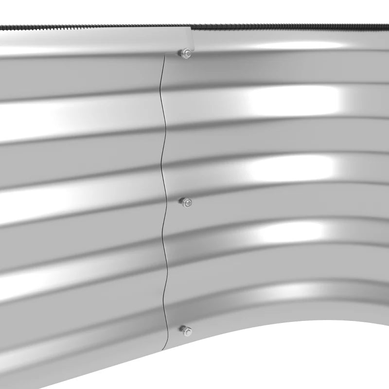 4'x3'x1' Outdoor Raised Garden Bed, 2-Tier Galvanized Planter Box with Safety Edging for Vegetable, Flower, Fruit