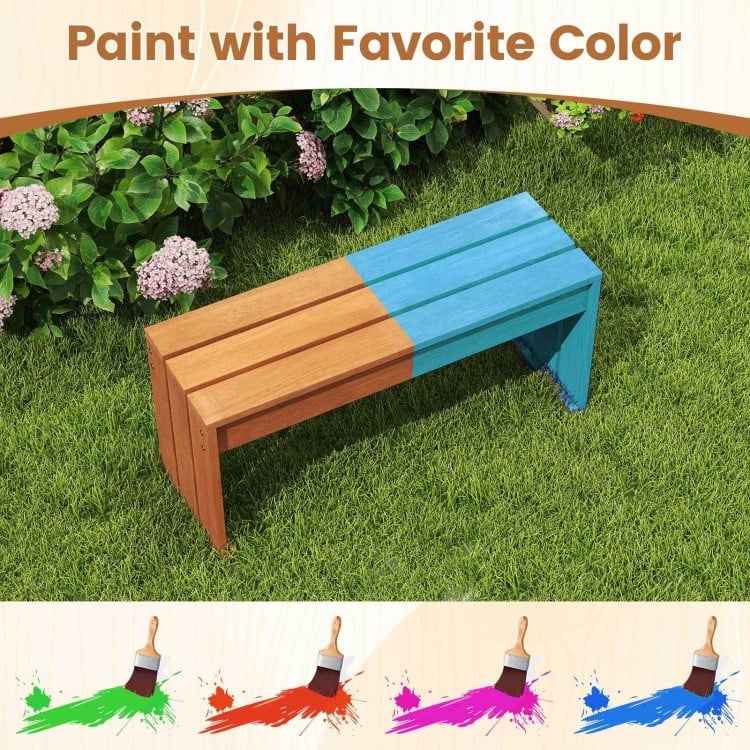 2-Person Outdoor Garden Bench with Solid Wooden Frame for Backyard