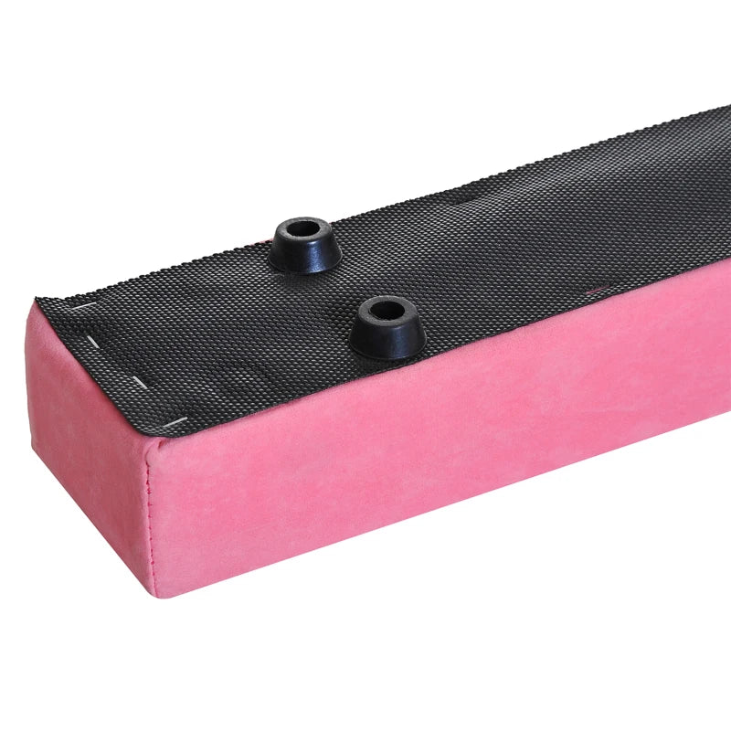 Soozier 7ft Folding Balance Beam, Gymnastics Beam with Wood Core, Pink