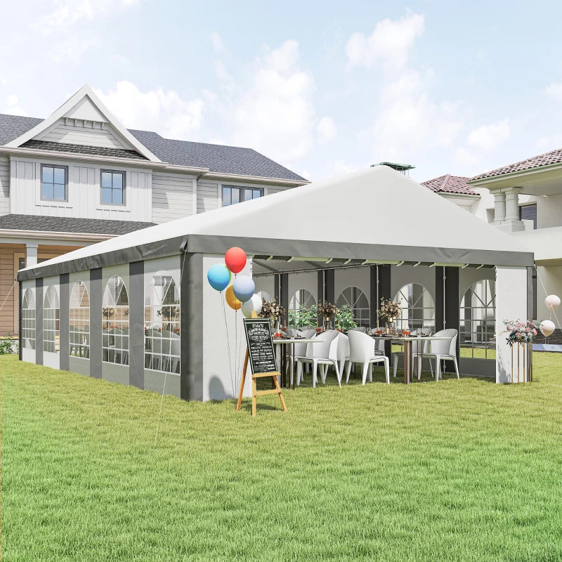 20'x33' Heavy Duty Large Party Tent Event Tent with Removable Sidewalls, for Weddings, Parties, Carports, Grey