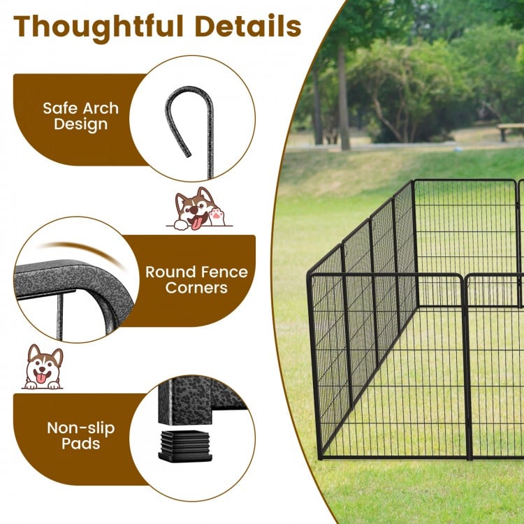 16 Panel 24/32/40 Inches Height Dog Playpen with Lock and Large Door-40 inches
