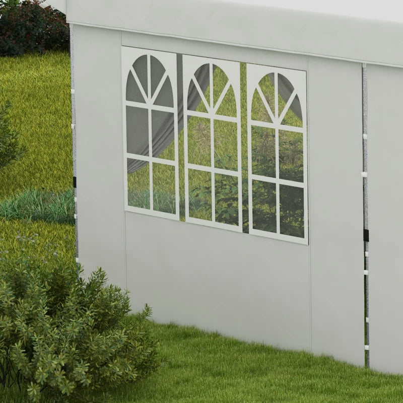 20x10 Pop Up Canopy with 6 Removable Sidewall, Carry Bag and 6 Sand Bags, Height Adjustable Instant Sun Shelter, White