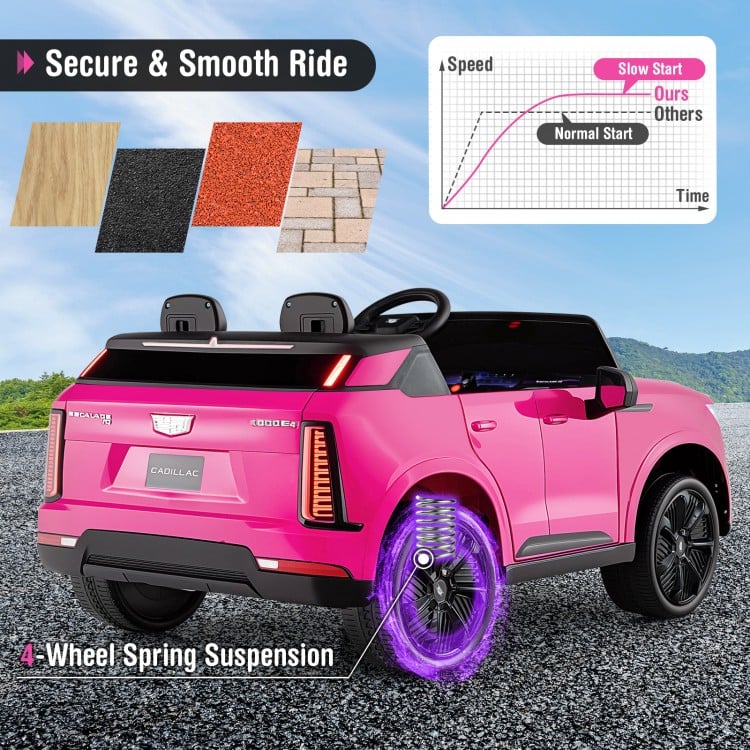 24V Ride on Truck 2-Seater Licensed Cadillac with Remote Control-Pink