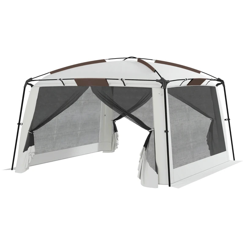 12' x 12' Screen Tent, UV50+ Protection Outdoor Screen House with Carry Bag & Ground Stakes, Fits 6-8 People, White