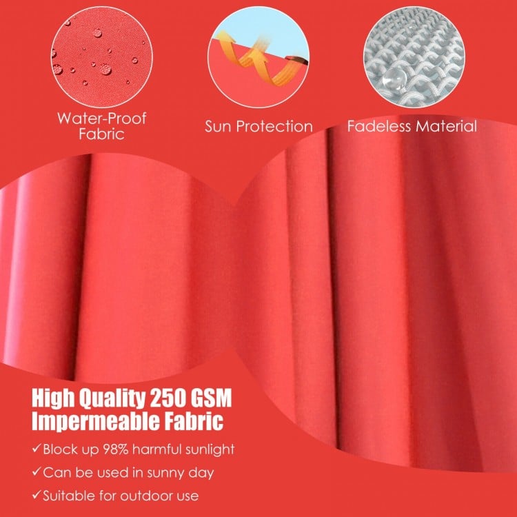 10 x13 Feet Rectangular Cantilever Umbrella with 360° Rotation Function-Wine