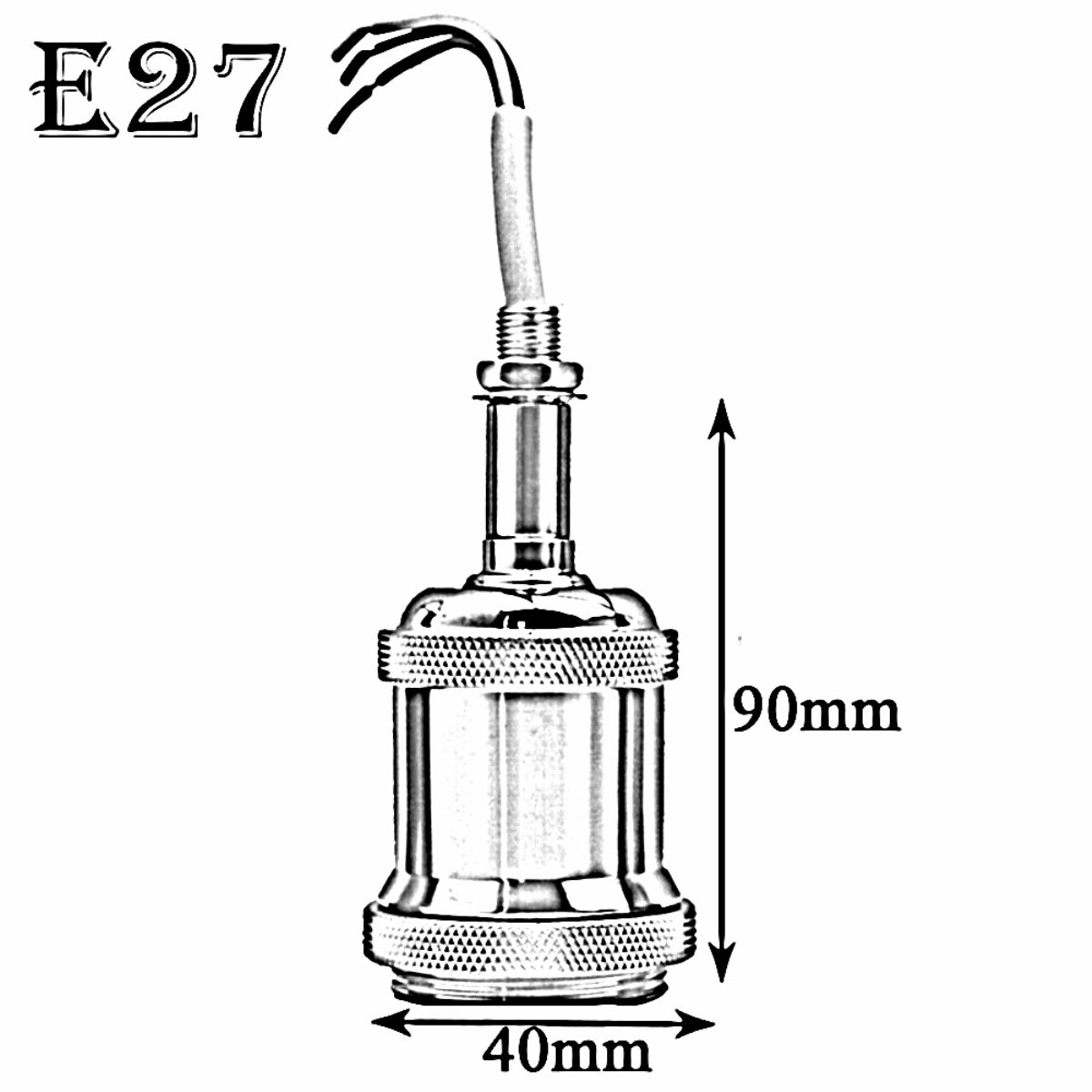 Rose Gold E26 Edison Bulb Holder Antique Light Bulb