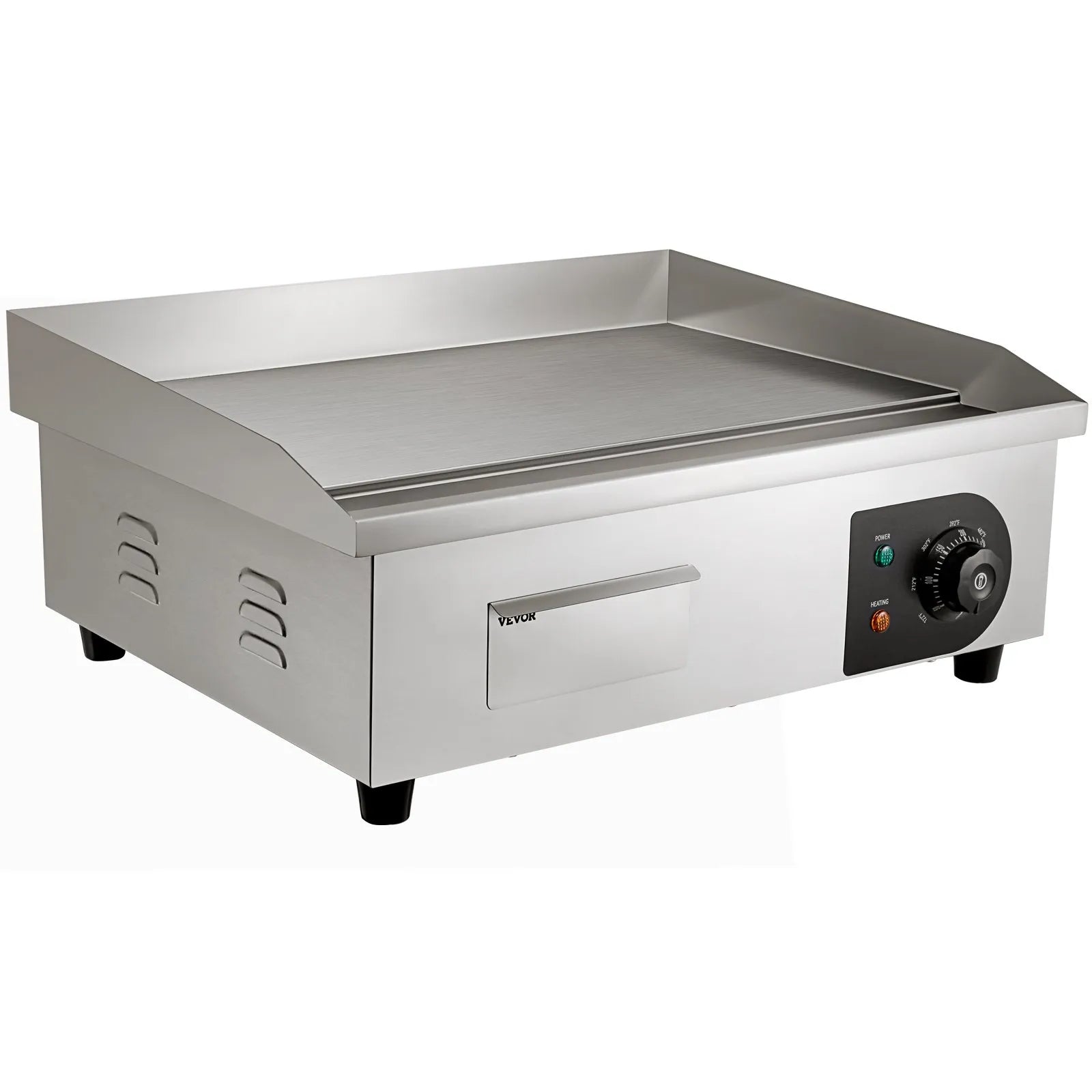 VEVOR 1600W 21" Commercial Electric Countertop Griddle Flat Top Grill Hot Plate