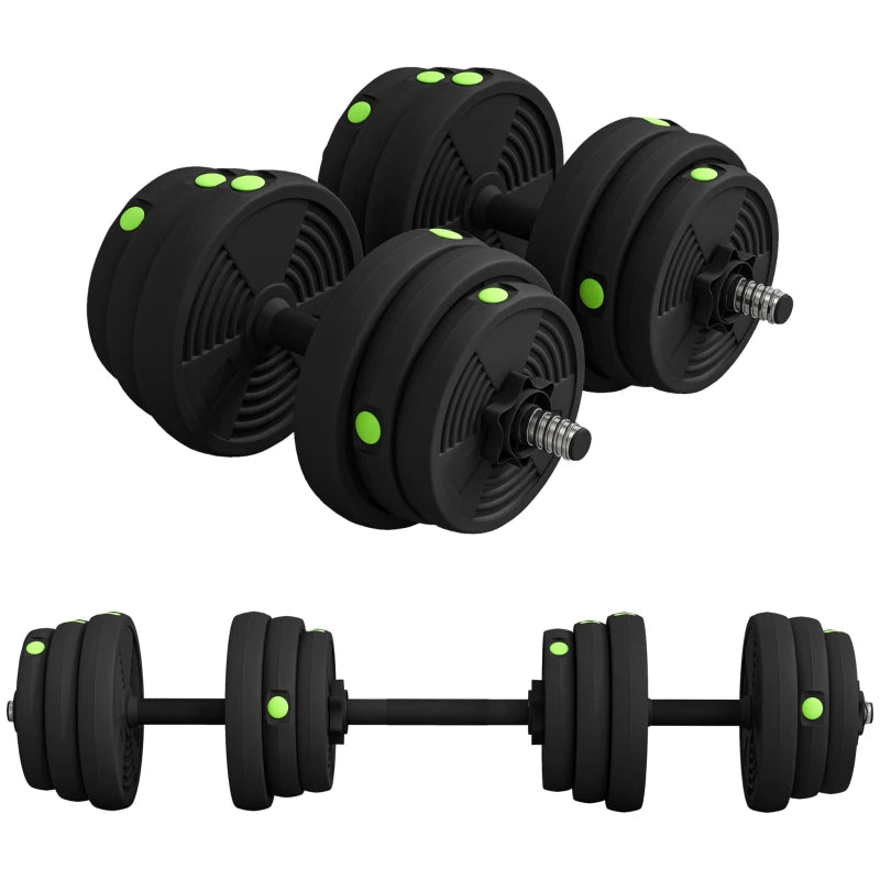 Soozier 55LBS 2-in-1 Adjustable Barbell & Dumbbells Set, Weights Set with Non-slip Handles for Men and Women Home Gym Training