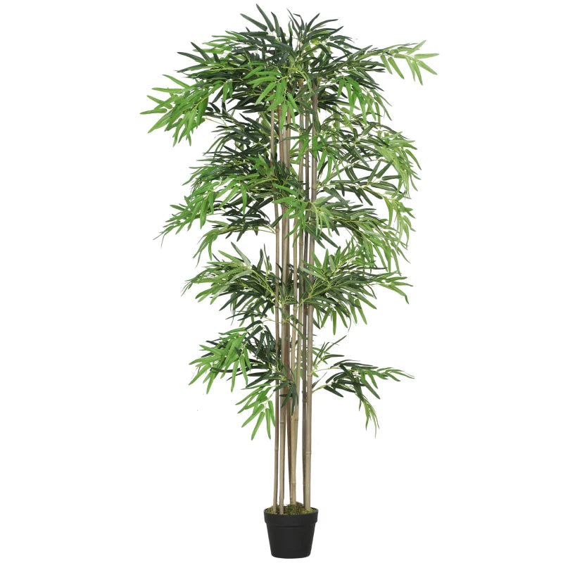 6FT Artificial Bamboo Tree, Fake Plant with 1530 Leaves, Greenery Plant in Nursery Pot for Indoor, Green