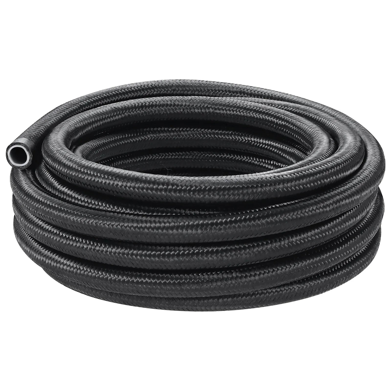 VEVOR 6AN Fuel Line Kit, 25 FT Fuel Hose Kit, 5/16" Nylon Stainless Steel Braided PTFE Fuel Line Kit, E85/Oil/Gas/Diesel Hose End Fitting Kit, with 15 PCS Swivel Fitting Adapter Kit, Black