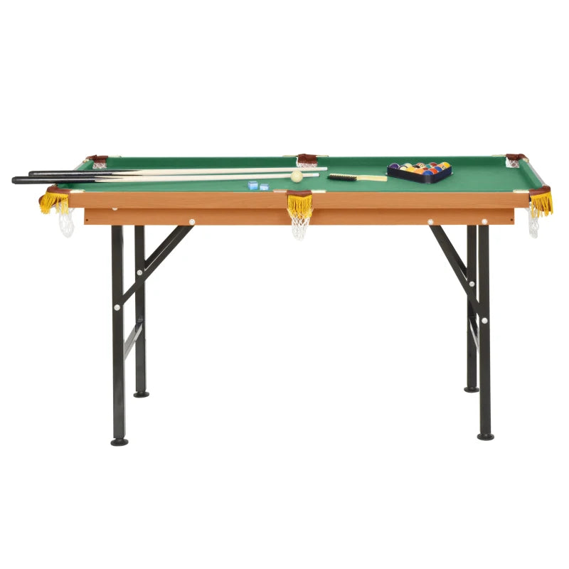 Soozier 55" Mini Pool Table Portable Billiard Table Includes Cues, Ball, Chalk, Rack, Green