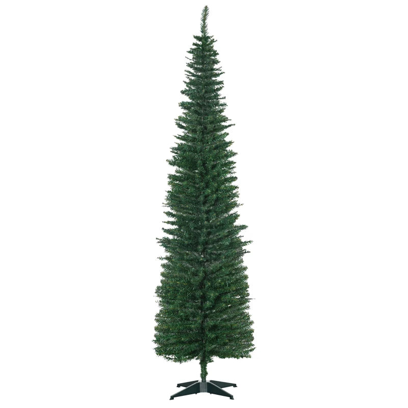7' PVC Slim Pencil Artificial Christmas Tree 390 Branch Tips