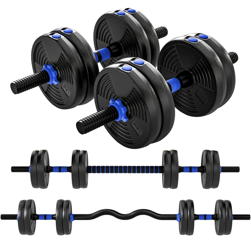 Soozier Adjustable Dumbbell Set, 3 in 1 Weights Dumbbells Set for Home Gym, 33lb Free Weights with Connector and Non-Slip Grip
