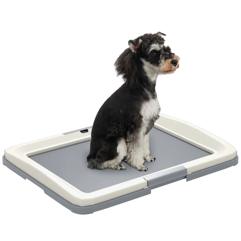 25" x 19" Pee Pad Holder, Dog Potty Tray for Indoor Outdoor, Easy to Clean Dog Training Toilet Pee Pad Tray, Grey