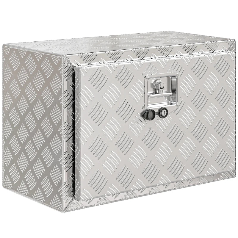 24 Inch Truck Bed Tool Box, Heavy Duty Aluminum Tool Box, Storage Toolbox Chest Organizer with Lock and Keys