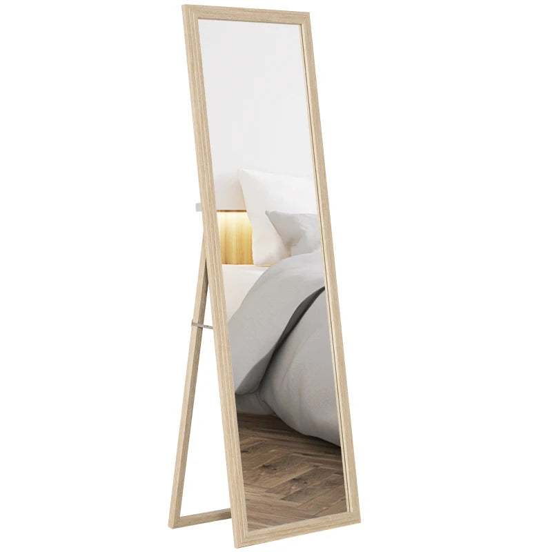 64" x 21" Full Length Mirror, Standing, Wall-Mounted or Leaning Against Wall, for Bedroom, Living Room, Beige