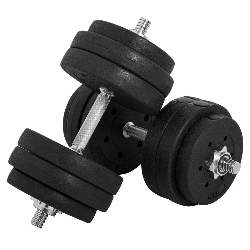 Soozier 66 lbs Adjustable Dumbbells Weight Set Dumbbell Hand Weight Barbell for Body Fitness Lifting Training for Home Office Gym, Black