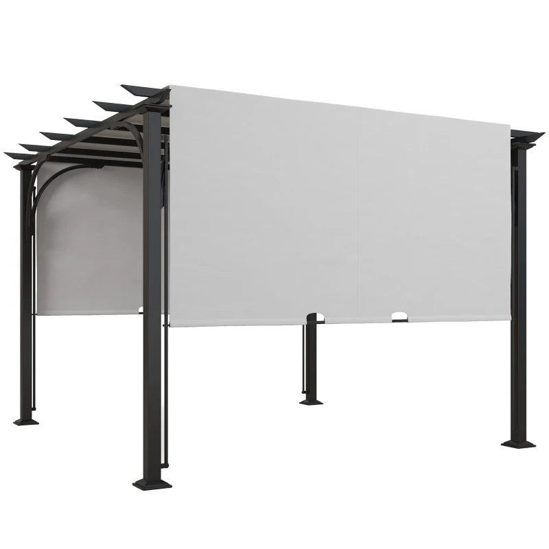10' x 10' Outdoor Pergola Patio Gazebo Canopy Sun Shelter, Steel Frame, White