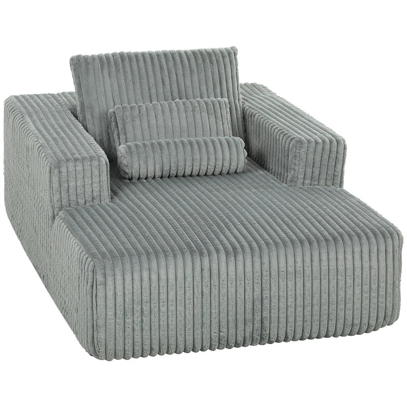 Sofa Bed, Sleeper Chair Bed with Pillow, Single, Grey