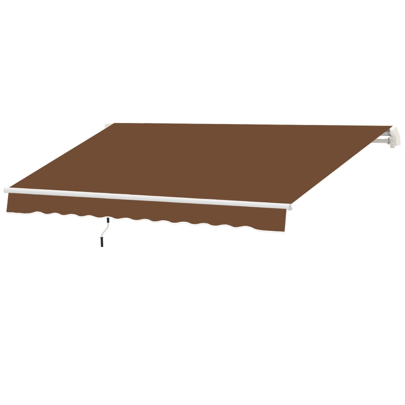 10' x 8' Manual Retractable Awning, Sun Shade Shelter Canopy, with Aluminum Frame and UV Protection for Patio Deck Yard Window Door, Coffee