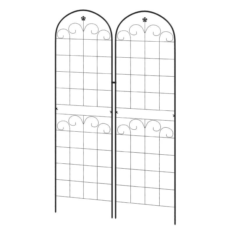 2 Pcs Garden Trellis for Climbing Plants, Outdoor Metal Trellis Plant Support Trellises for Patio, Lawn, Backyard