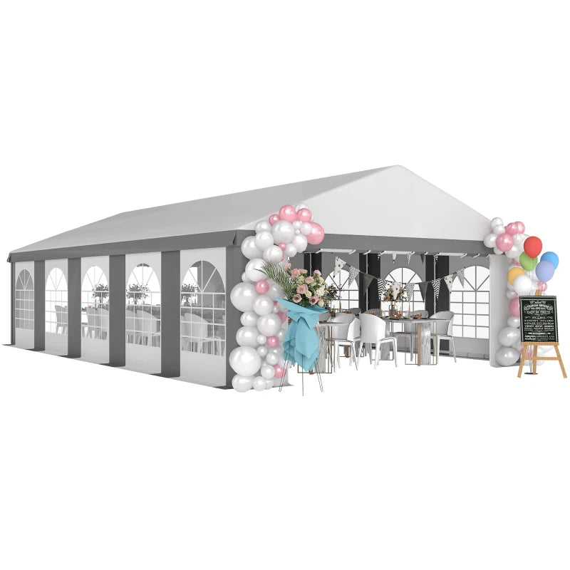 20'x33' Heavy Duty Large Party Tent Event Tent with Removable Sidewalls, for Weddings, Parties, Carports, Grey