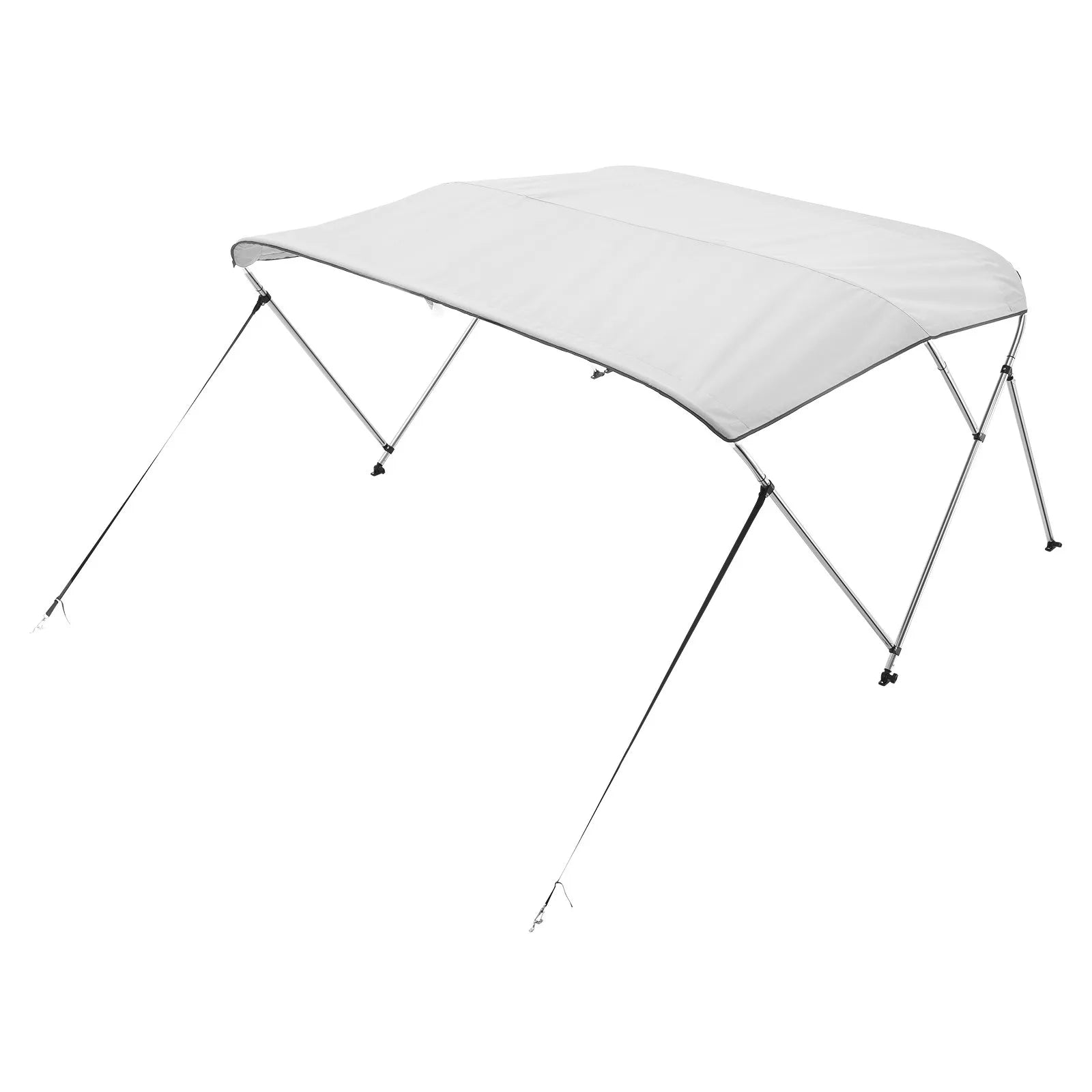 VEVOR 3 Bow Boat Bimini Tops 72"Lx(73"-78")W x 46"H Awning Canopy Light Grey