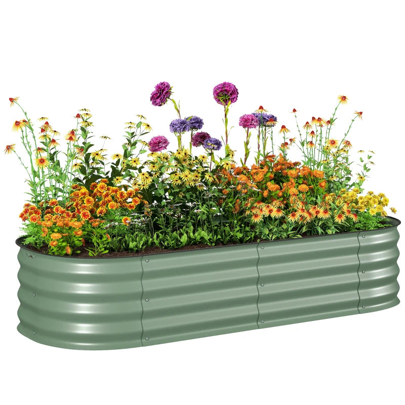 4.9 x 2 x 1ft Galvanized Raised Garden Bed Kit, Metal Planter Box with Safety Edging, Green